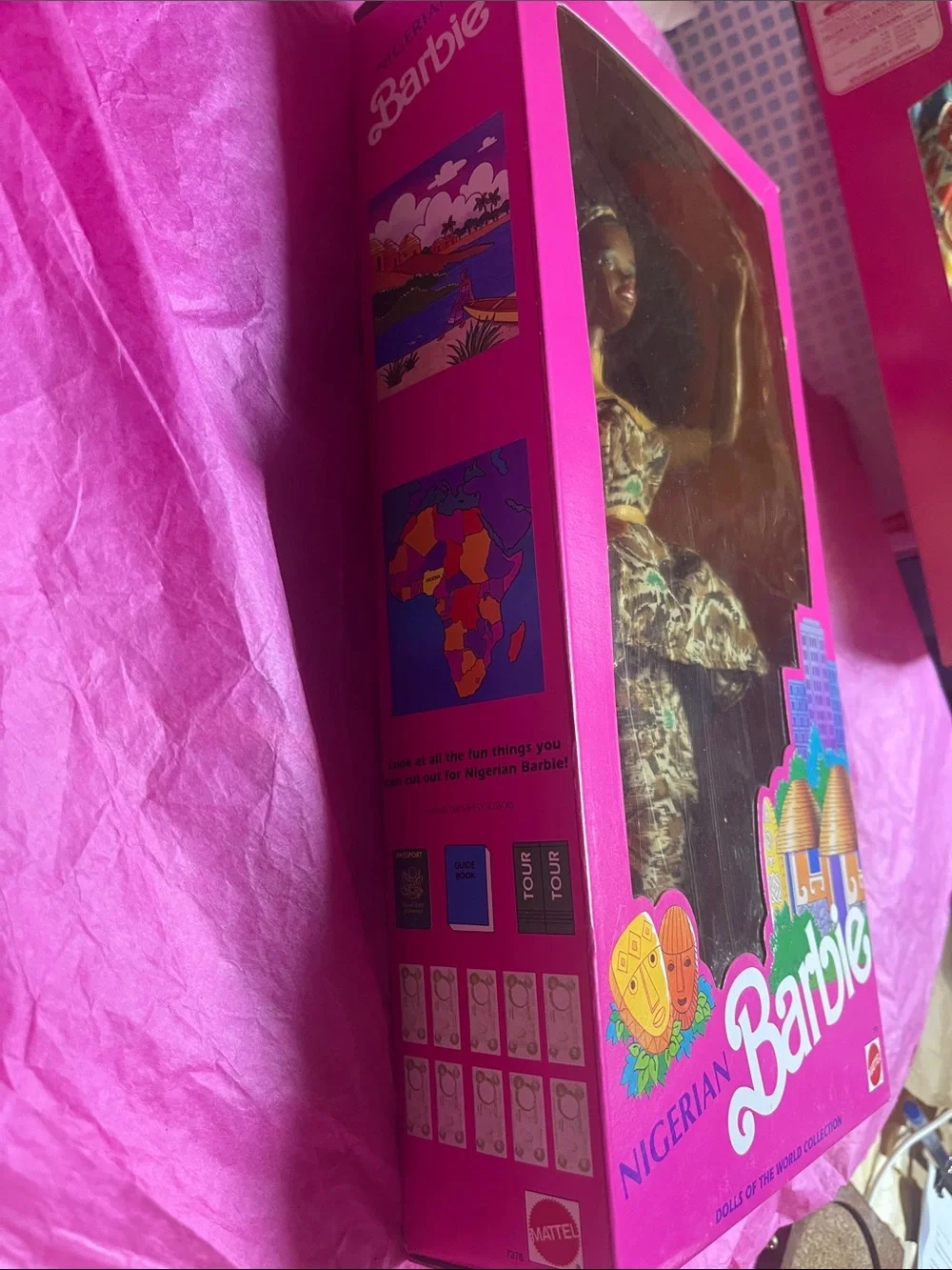 vintage 1989 Nigerian Barbie from Mattel’s Dolls of the World Collection NRFB